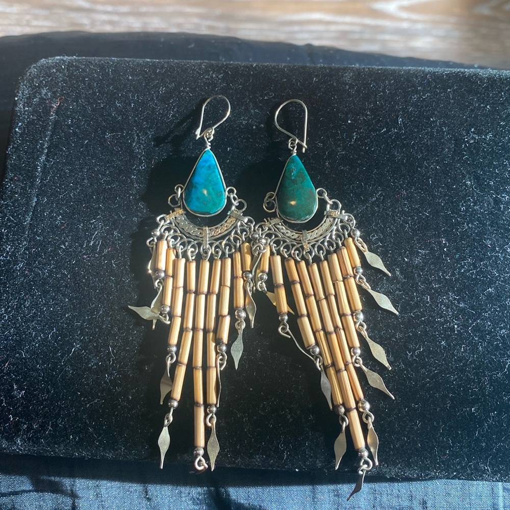 Earrings, vintage, Native Peruvian